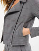 Veste grise esprit motard à motif prince-de-galles I.Code-4