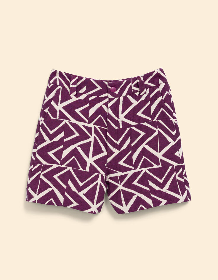 Pantalón corto de jacquard en morado con estampado gráfico I.Code-7