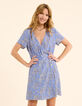Robe portefeuille bleue imprimé cachemire floral I.Code-2
