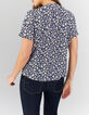 Kobalt top print minibloemetjes I.Code-3