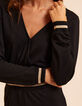 Combinaison-pantalon noire bords-côtes rayés I.Code-5