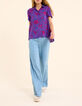 Top indigo imprim&eacute; palmiers I.Code-5