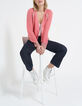 I.Code bubble gum pink lurex cable knit cardigan-1
