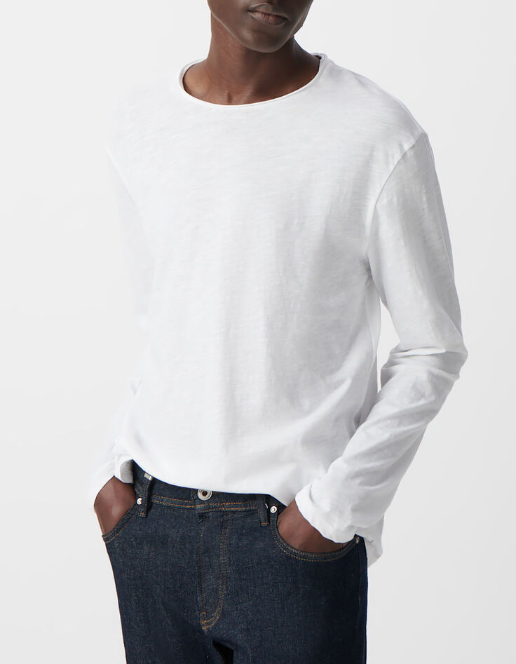 Wei&szlig;es Herrenshirt L&lsquo;Essentiel mit langen &Auml;rmeln-1