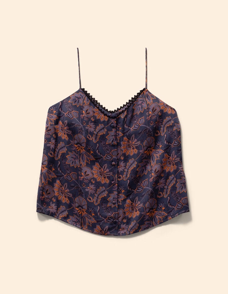 Top lencero violeta estampado pañuelo I.Code-6