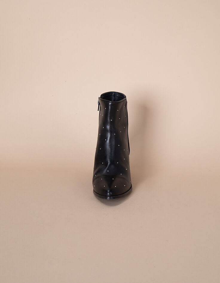 Boots noirs cuir lisse clouté I.Code-4