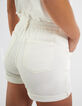 I.Code ecru denim elasticated high-waist shorts-5