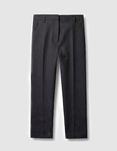 Marineblaue 7/8-Hose aus Leinen-Baumwoll-Mischgewebe f&uuml;r Damen - IKKS