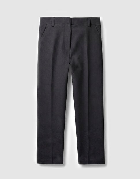 Marineblaue 7/8-Hose aus Leinen-Baumwoll-Mischgewebe f&uuml;r Damen - IKKS