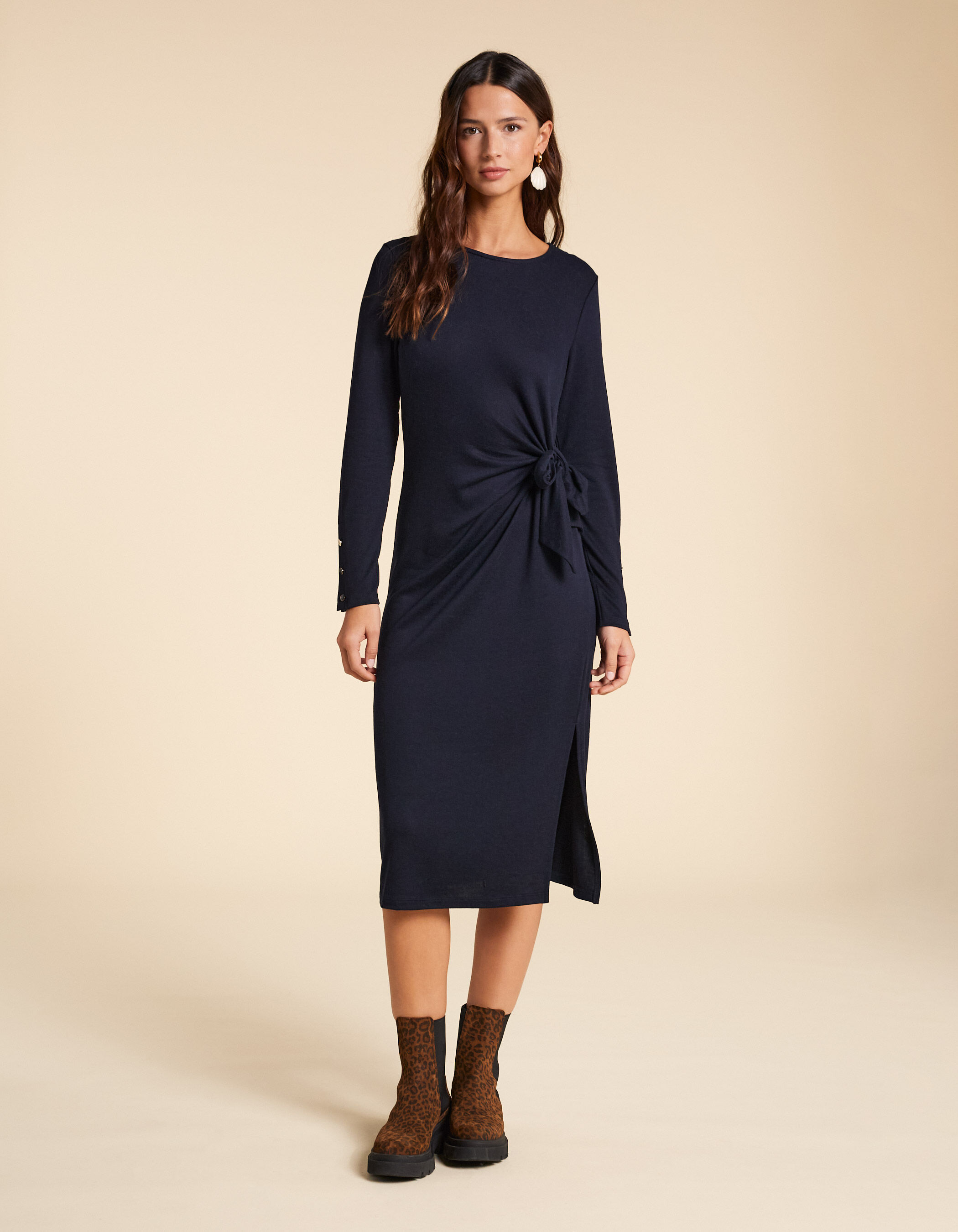 Robe mi longue bleu marine I.Code