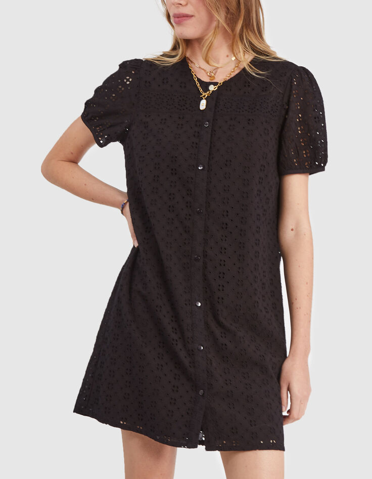 Robe noire broderie anglaise I.Code -2