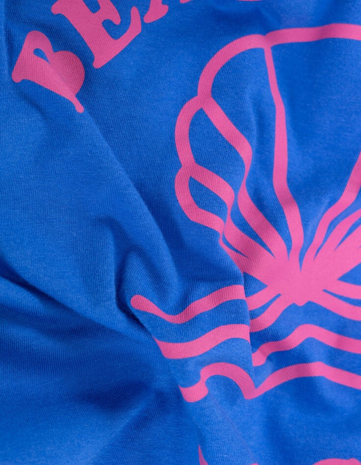 T-shirt bleu message visuel coquillage I.Code-8 T-shirt bleu message visuel coquillage I.Code-8