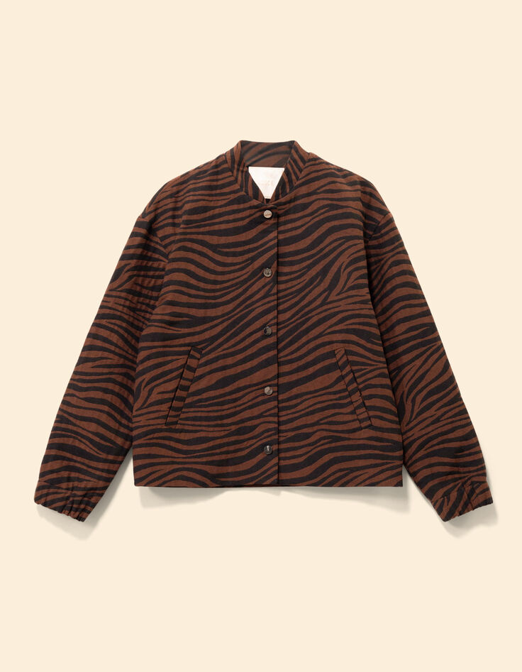Blouson noir motif z&egrave;bre esprit teddy I.Code-6
