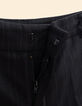 Pantalon de tailleur noir large motif rayures Coraline I.Code-2