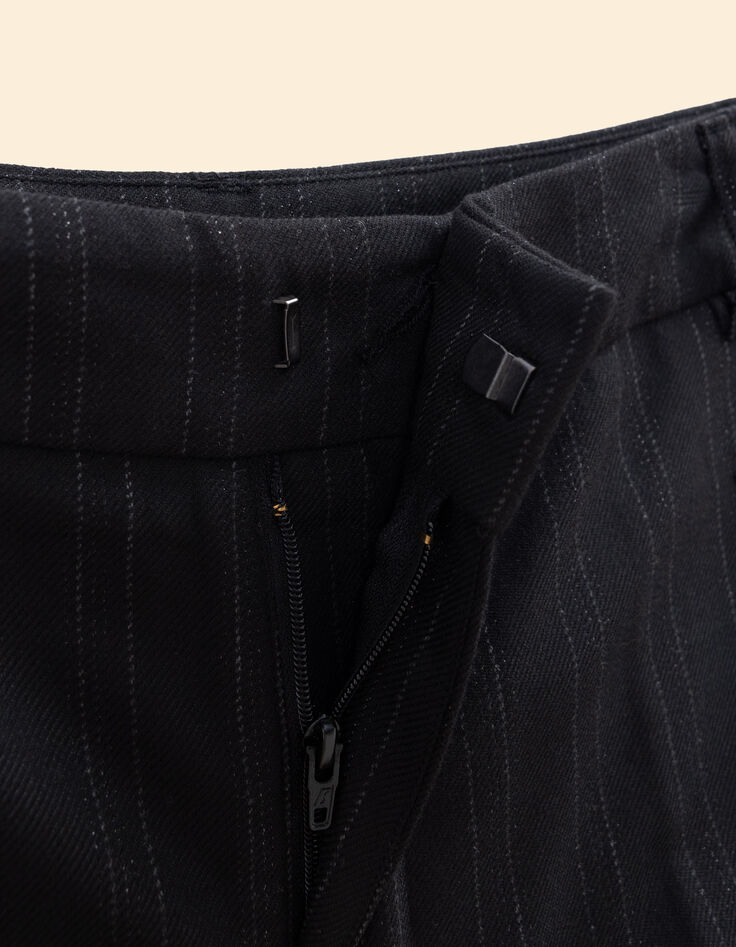 Pantalón de traje negro ancho rayas Coraline I.Code-2 Pantalón de traje negro ancho rayas Coraline I.Code-2