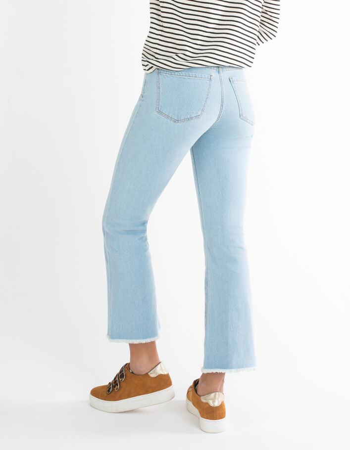 Blauwe flare cropped jeans franjes aan de pijpen I.Code - I.CODE