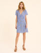 Robe portefeuille bleue imprimé cachemire floral I.Code-3