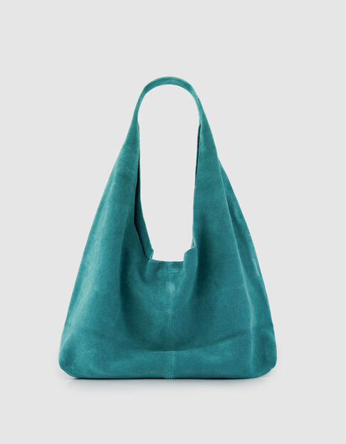 Hobo Tasche gr&uuml;n weiches Samt Leder Damen - IKKS