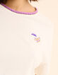 I.Code white T-shirt with embroidered collar-5