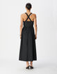 Damesjurk chique zwarte tafzijde strapless-3