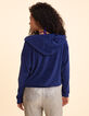 Cardigan zippé à capuche bleu en éponge I.Code-4