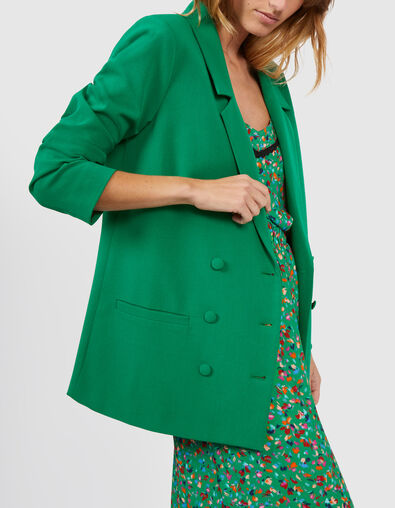 Weidegroene blazer gekruiste knoopsluiting I.Code
