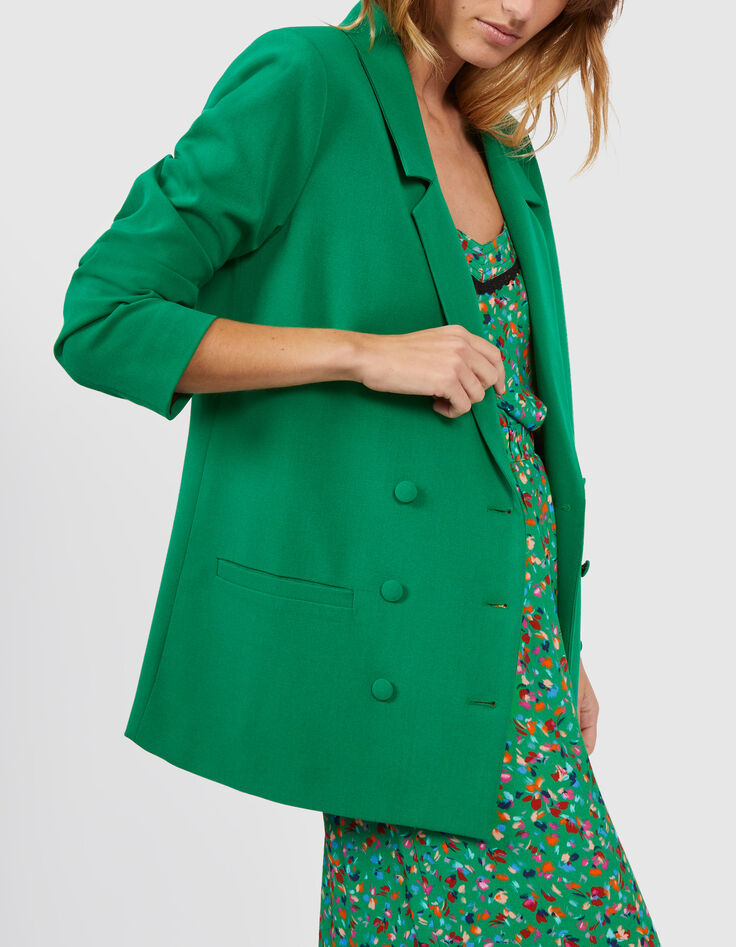 Weidegroene blazer gekruiste knoopsluiting I.Code-1