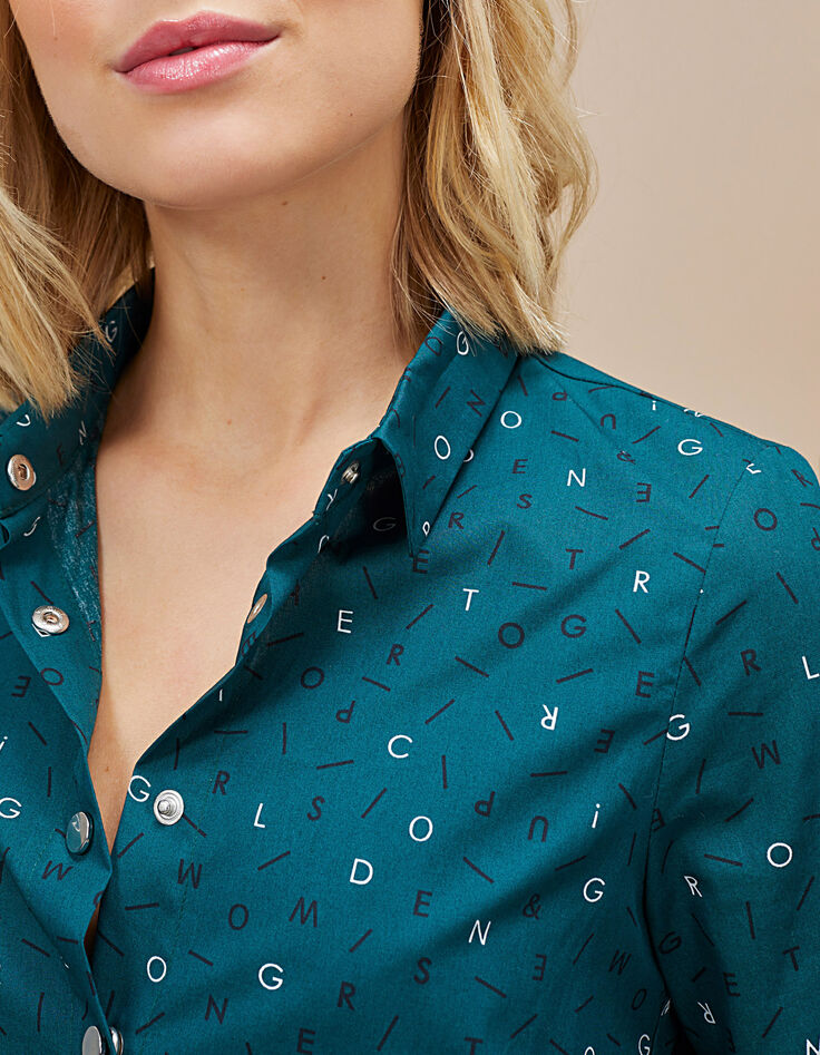 Camisa duck green estampado letras I.Code-4 Camisa duck green estampado letras I.Code-4