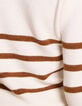 Pull &eacute;cru tricot ray&eacute; camel I.Code-7