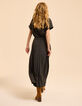 Grauer Midi-Faltenrock Strick I.Code-4