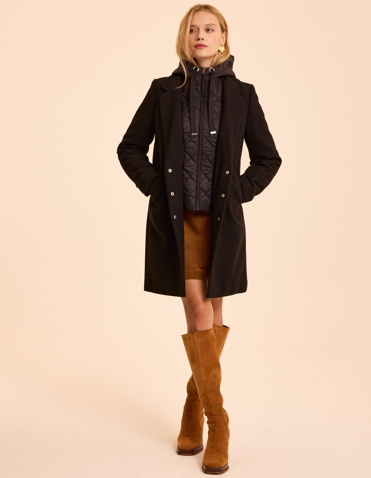 I.Code black coat with detachable facing-1