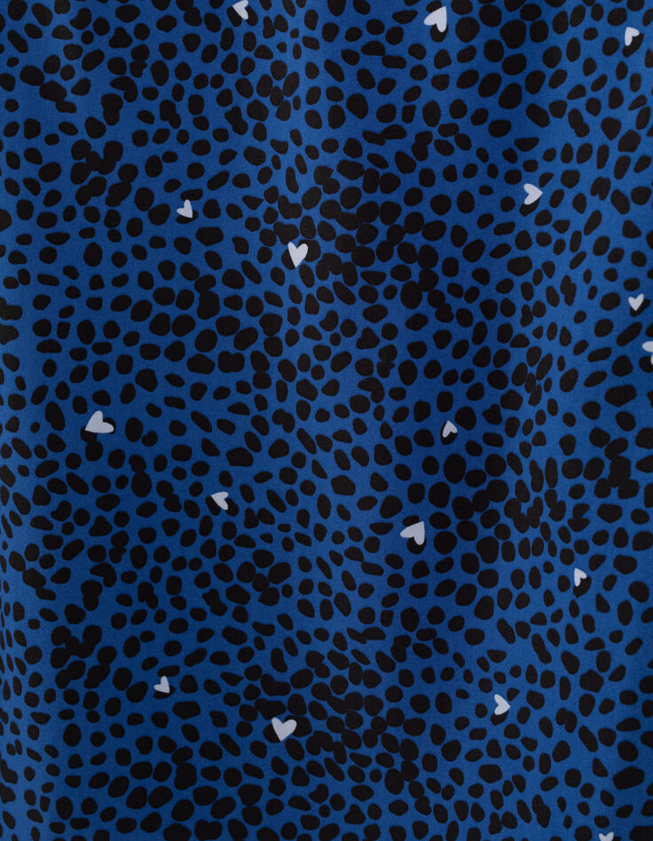 Blauwe top lingeriestijl dierenprint I.Code-3