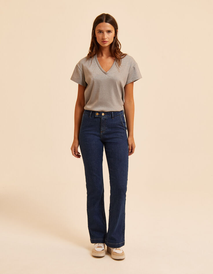 T-shirt gris maille métallisée I.Code-4