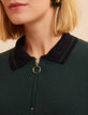 Top manches courtes vert col polo zippé I.Code-5