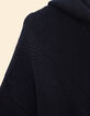 Cardigan à capuche noir en tricot I.Code-9