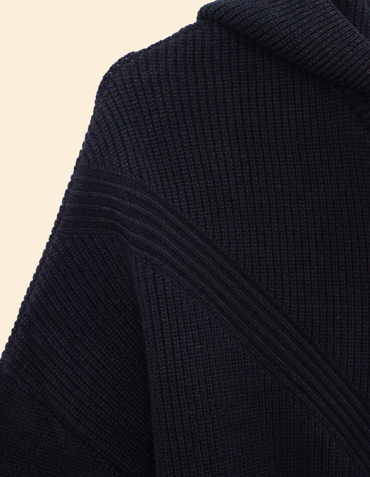 Cardigan à capuche noir en tricot I.Code-9