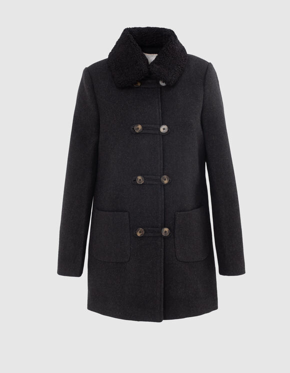oyente Marca comercial conductor Abrigo negro duffle coat I.Code
