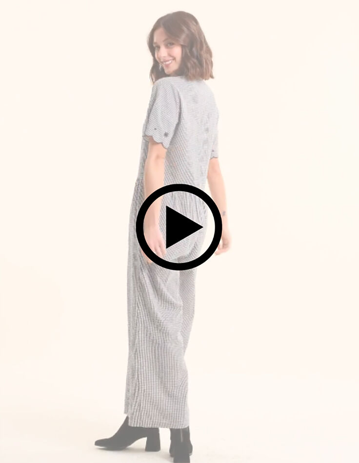 Honingraat lurex groene jumpsuit-broek I.Code-7