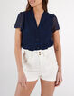 Indigo top met hartjesprint I.Code-1