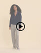Cardigan zippé à capuche bleu en éponge I.Code-2