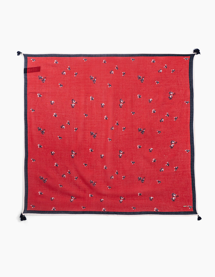 Rode sjaal met print rolschaatsen  I.Code - I.CODE
