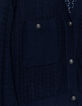 Marineblaue durchbrochene kurze STRICKJACKE f&uuml;r Damen-8