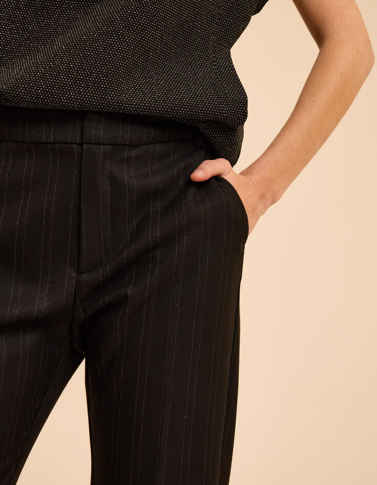 Zwarte geklede broek strepenmotief Laurence I.Code-5