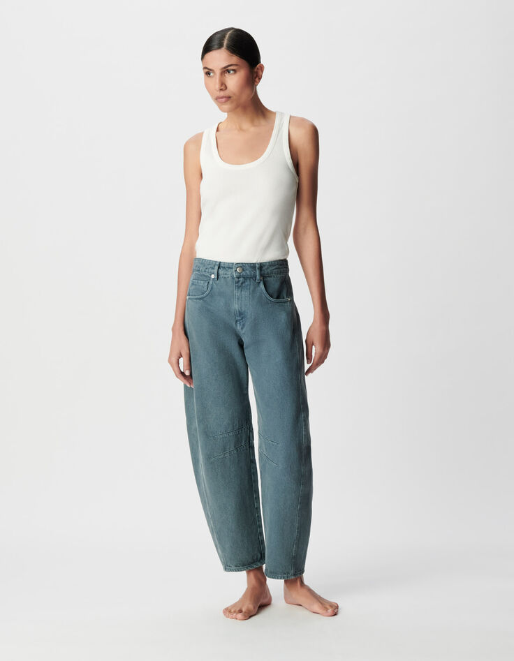 Damen 7/8 Gabrielle blau Barrel Jeans-1