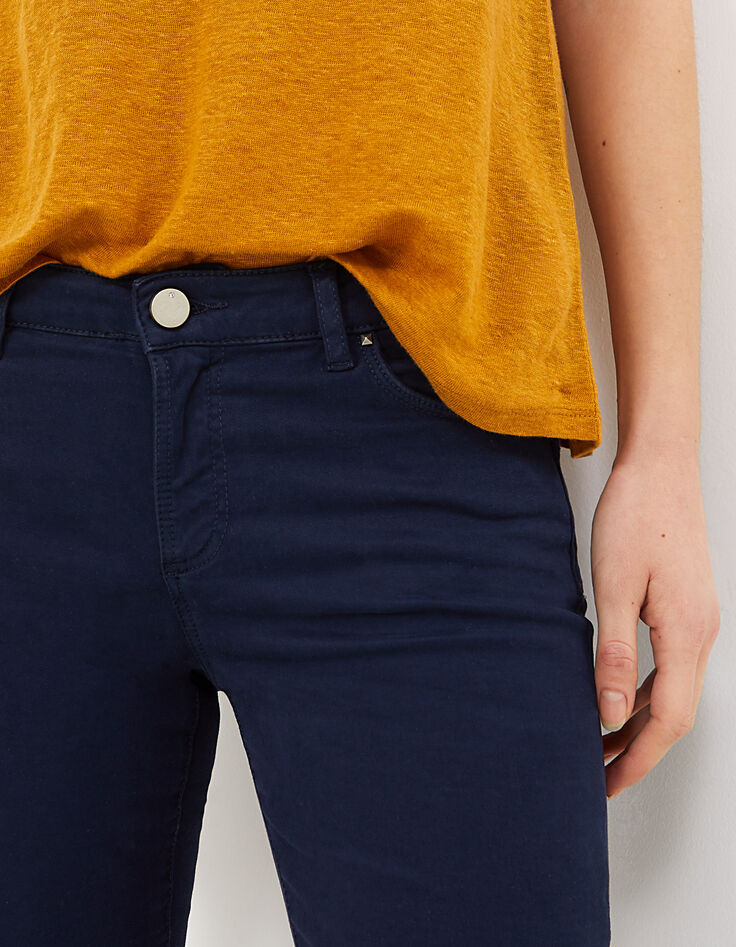 Pantalon bleu marine slim longueur 7/8ème I.Code-4