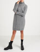 Vestido jersey gris jaspeado punto ochos I.Code-1