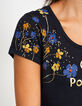Tee-shirt marine en lin Girl Positive I.Code-2
