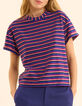 I.Code Lurex striped violet T-shirt multico-1