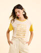 Tee-shirt écru manches jaune à message I.Code-3