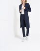 Pantalon marine maille jacquard minimaliste I.Code-4